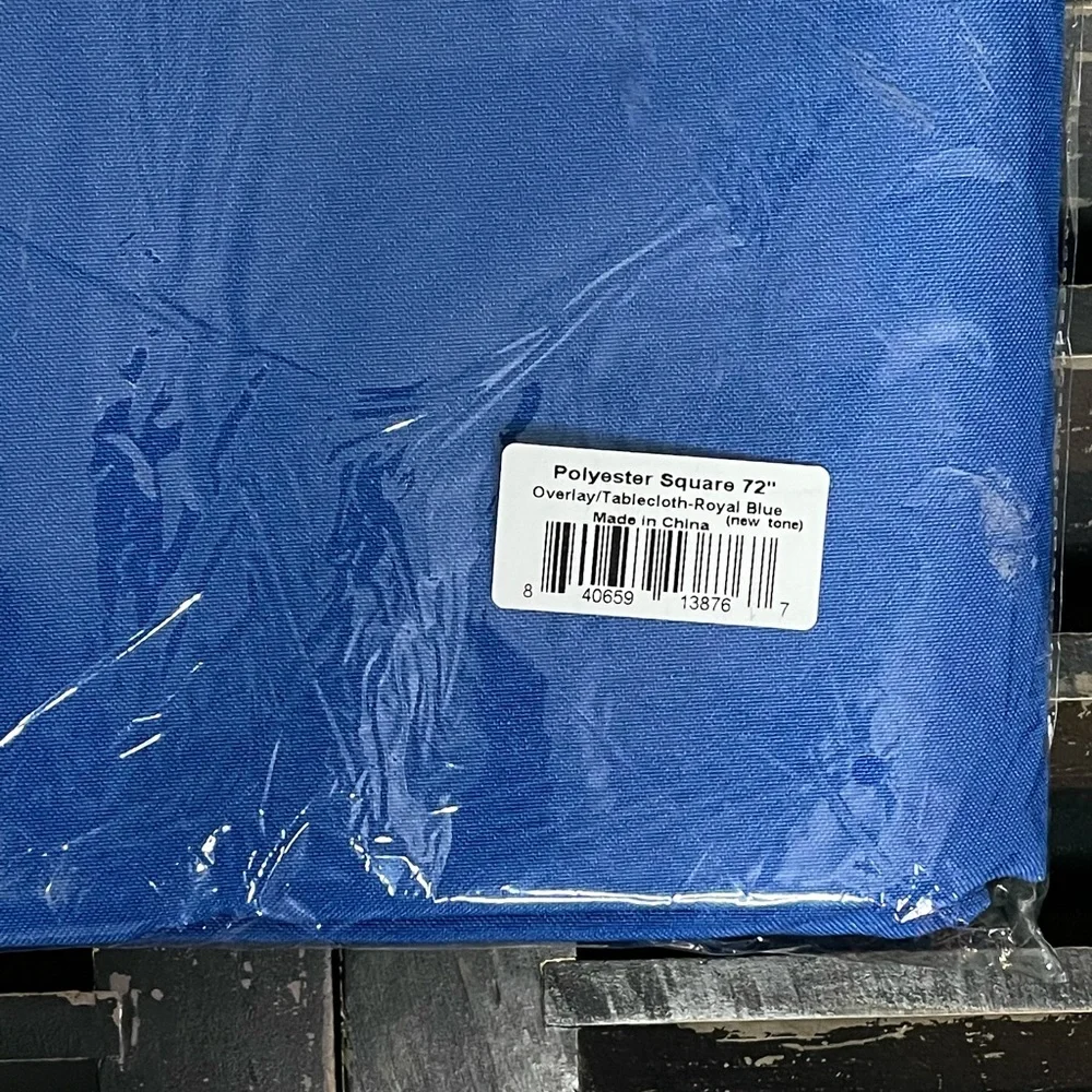Royal Blue Polyester Square Table Overlay Tablecloth